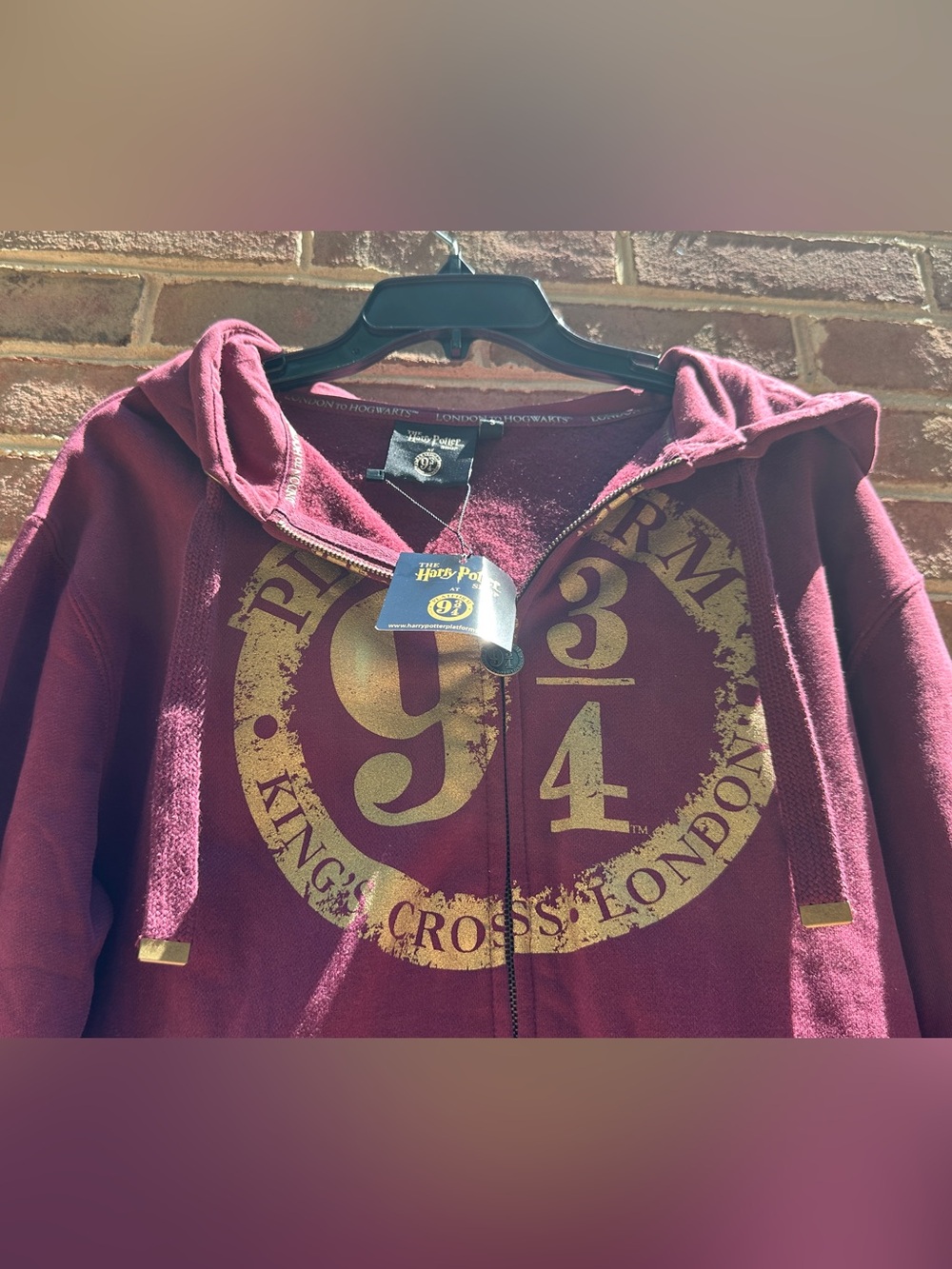 NWT Harry Potter Platform 9¾ London Zip Hoodie- Women’s small